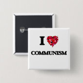 Ik hou van communisme vierkante button 5,1 cm (Voorkant /achterkant)