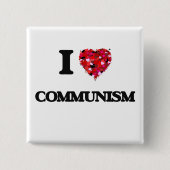 Ik hou van communisme vierkante button 5,1 cm (Voorkant)
