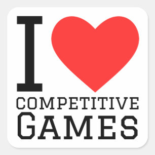 Ik hou van competitieve games vierkante sticker