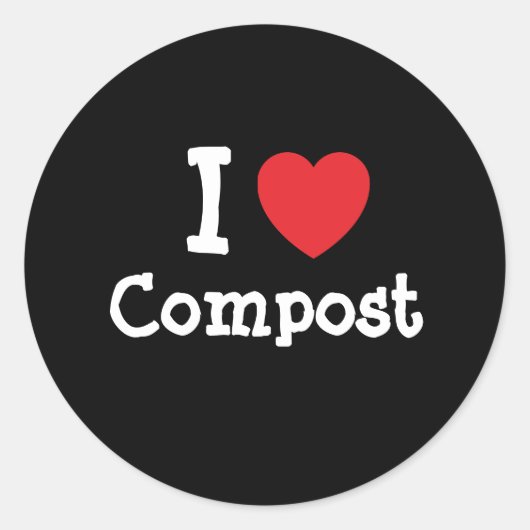 Ik hou van Compost hart op maat gepersonaliseerd Ronde Sticker (Voorkant)
