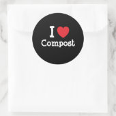 Ik hou van Compost hart op maat gepersonaliseerd Ronde Sticker (Tas)