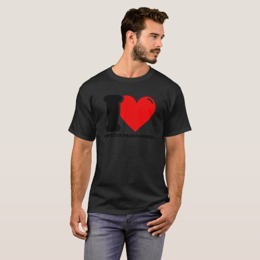 Ik hou van computerprogrammering t-shirt (Voorkant volledig)
