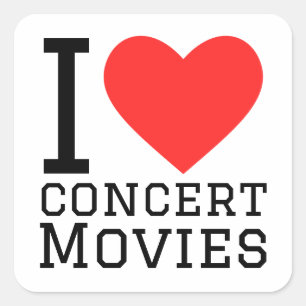 Ik hou van concertfilms vierkante sticker
