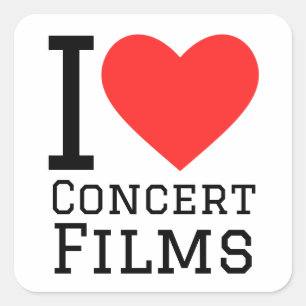 Ik hou van concertfilms vierkante sticker
