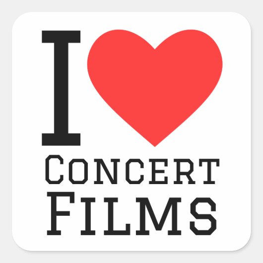Ik hou van concertfilms vierkante sticker (Voorkant)