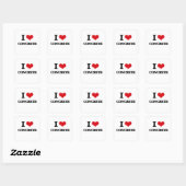 Ik hou van Concrete Vierkante Sticker (Vel)