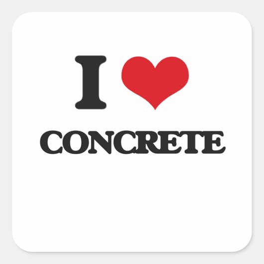 Ik hou van Concrete Vierkante Sticker (Voorkant)