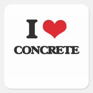 Ik hou van Concrete Vierkante Sticker