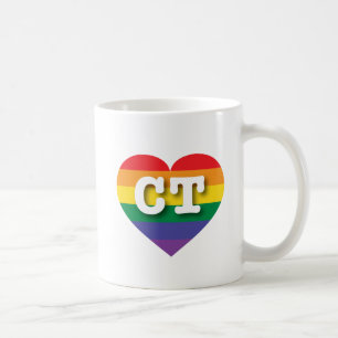 Ik hou van Connecticut Rainbow Heart Koffiemok