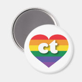Ik hou van Connecticut Rainbow Heart Magneet (Voorkant / Achterkant)