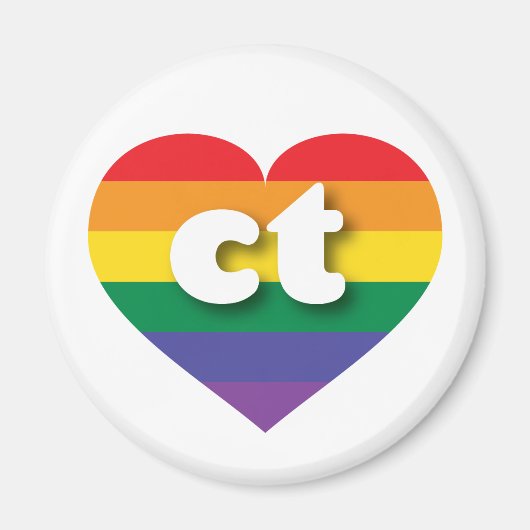 Ik hou van Connecticut Rainbow Heart Magneet (Voorkant)