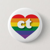 Ik hou van Connecticut Rainbow Heart Ronde Button 5,7 Cm (Voorkant)