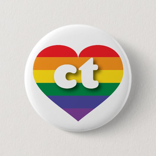 Ik hou van Connecticut Rainbow Heart Ronde Button 5,7 Cm (Voorkant)