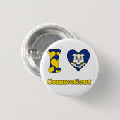 Ik hou van Connecticut Ronde Button 3,2 Cm (Voorkant /achterkant)