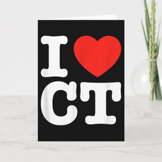 Ik hou van Connecticut T-shirt _ I Heart Ct  Kaart (Voorkant)