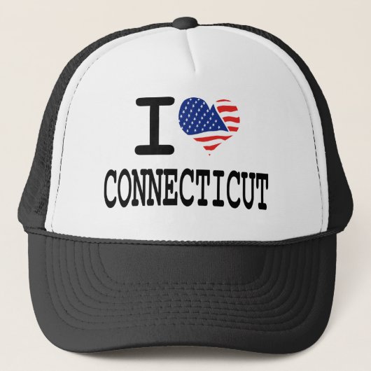 Ik hou van Connecticut Trucker Pet (Voorkant)