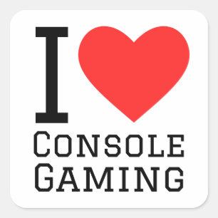 Ik hou van console gaming vierkante sticker