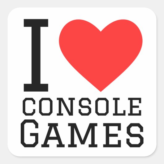 Ik hou van consolespellen vierkante sticker (Voorkant)