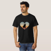 Ik Hou Van Contrabas Retro Hart T-shirt (Voorkant volledig)
