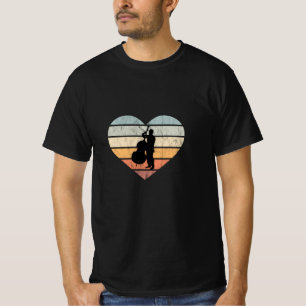 Ik Hou Van Contrabas Retro Hart T-shirt
