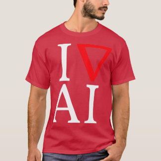Ik hou van contrast tussen kunstmatige intelligent t-shirt