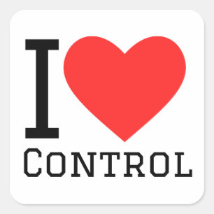 Ik hou van controle vierkante sticker
