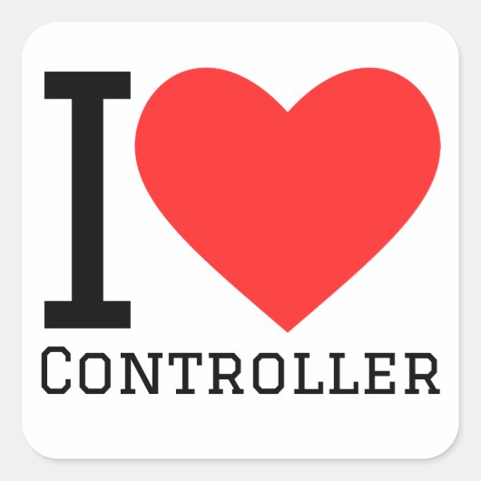 Ik hou van controller vierkante sticker (Voorkant)