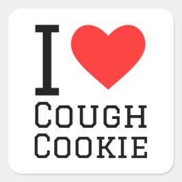 Ik hou van cookie deeg vierkante sticker