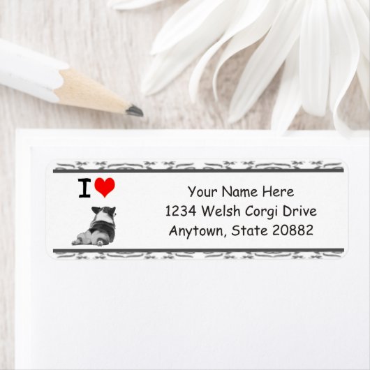 Ik hou van Corgi Butts Etiket (Insitu)