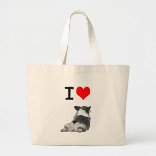 Ik hou van Corgi Butts Grote Tote Bag