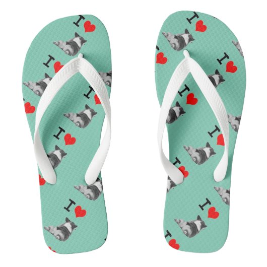Ik hou van Corgi Butts Teenslippers (Voetbed)