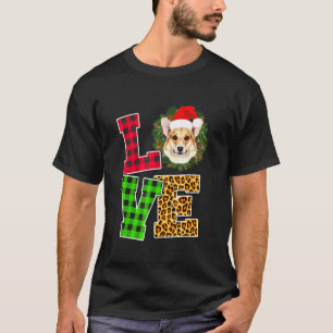 Ik hou van Corgi Dog Santa Hat Pset Ugly Kerstmis T-shirt
