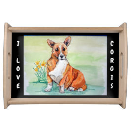 Ik hou van Corgi Dogs Dienblad