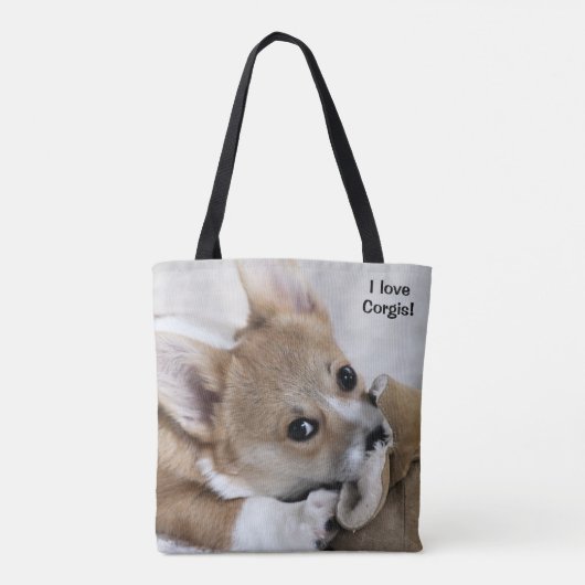 Ik hou van Corgis Canvas tas (Achterkant)
