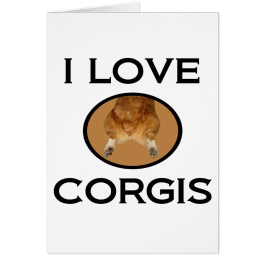 Ik hou van Corgis Funny Corgi Butt Kaart (Voorkant)