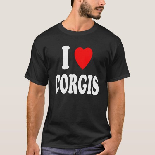 Ik hou van Corgis Honden Puppy T-shirt (Voorkant)