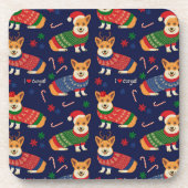 Ik hou van Corgis-kerstschatster Beverage Coaster Bier Onderzetter (Voorkant)