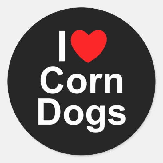 Ik hou van corn Dogs Ronde Sticker (Voorkant)