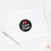Ik hou van corn Dogs Ronde Sticker (Envelop)