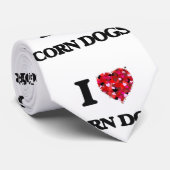 Ik hou van Corn Dogs Stropdas (Opgerold)