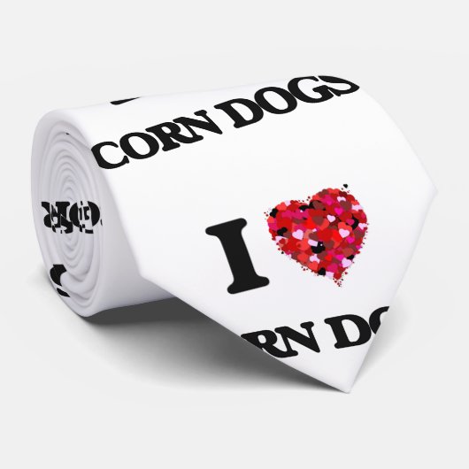 Ik hou van Corn Dogs Stropdas (Opgerold)