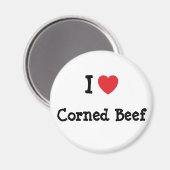 Ik hou van Corned Beef hart T-Shirt Magneet (Voorkant / Achterkant)