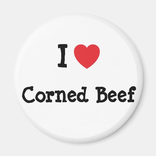 Ik hou van Corned Beef hart T-Shirt Magneet (Voorkant)