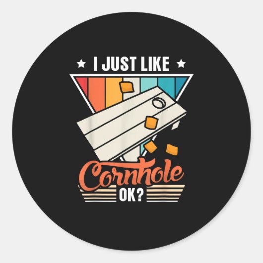 Ik hou van Cornhole Ronde Sticker (Voorkant)