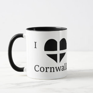 Ik hou van Cornwall Kernow St Piran Flag Heart Des Mok
