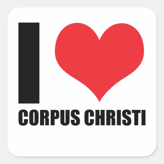 Ik hou van Corpus Christi Vierkante Sticker (Voorkant)