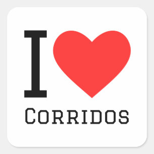 Ik hou van corridos vierkante sticker