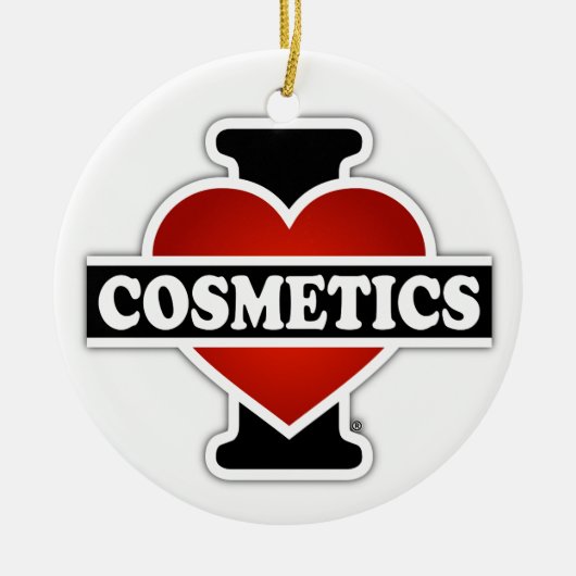 Ik hou van cosmetica keramisch ornament (Voorkant)