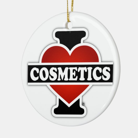 Ik hou van cosmetica keramisch ornament (Links)