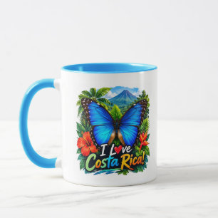 Ik hou van Costa Rica Blauwe Morpho Vlinder Mok